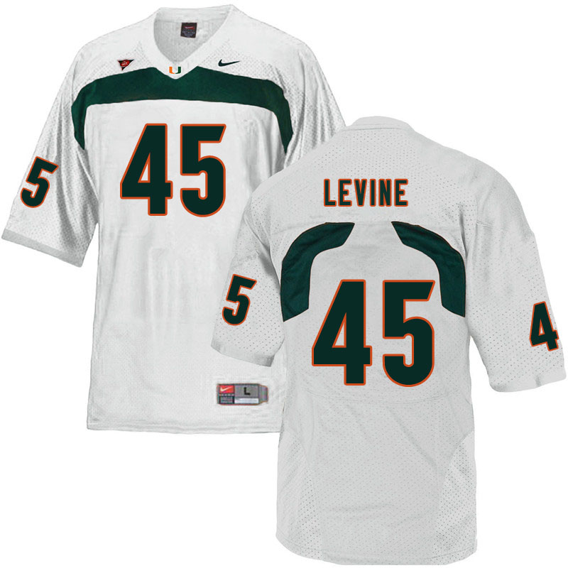 Nike Miami Hurricanes #45 Bryan Levine College Football Jerseys Sale-White